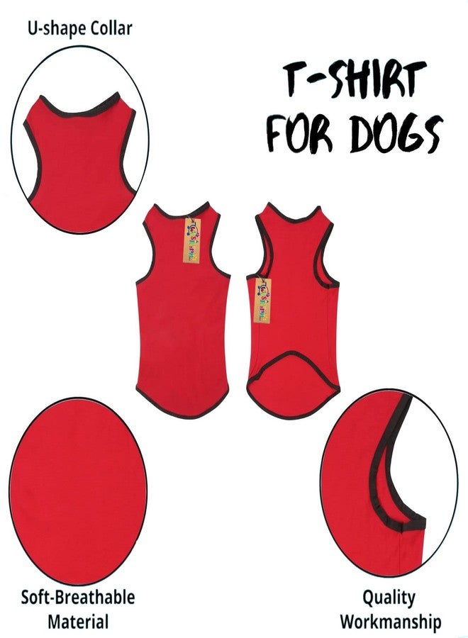 Western Era Soft Cotton Dog T-Shirt, Comfortable Dog Clothing, Sleeveless Vest Puppy Outfit, Apparel (Red) (Medium - 18inches) - Image 2